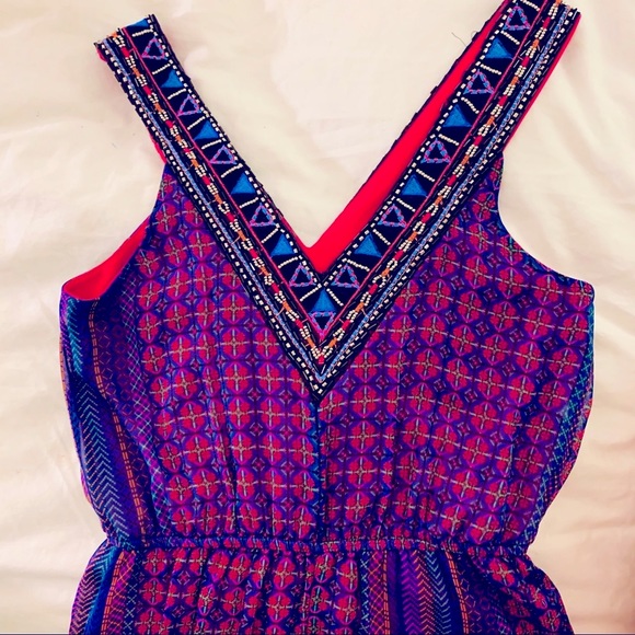 Francesca’s summer Pink Maxi Dress, V Neckline S - Picture 2 of 12